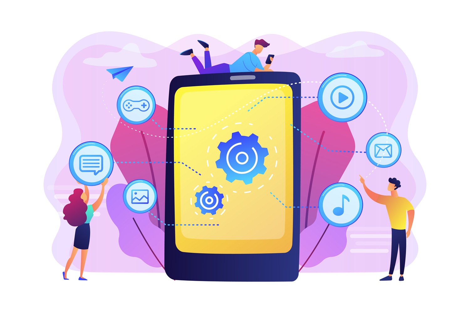 Mobile content concept vector illustration